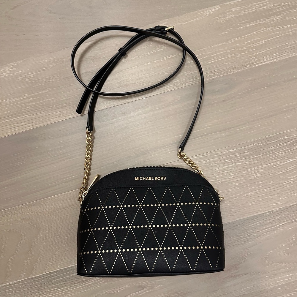 Michael Kors Black and Gold Crossbody Bag